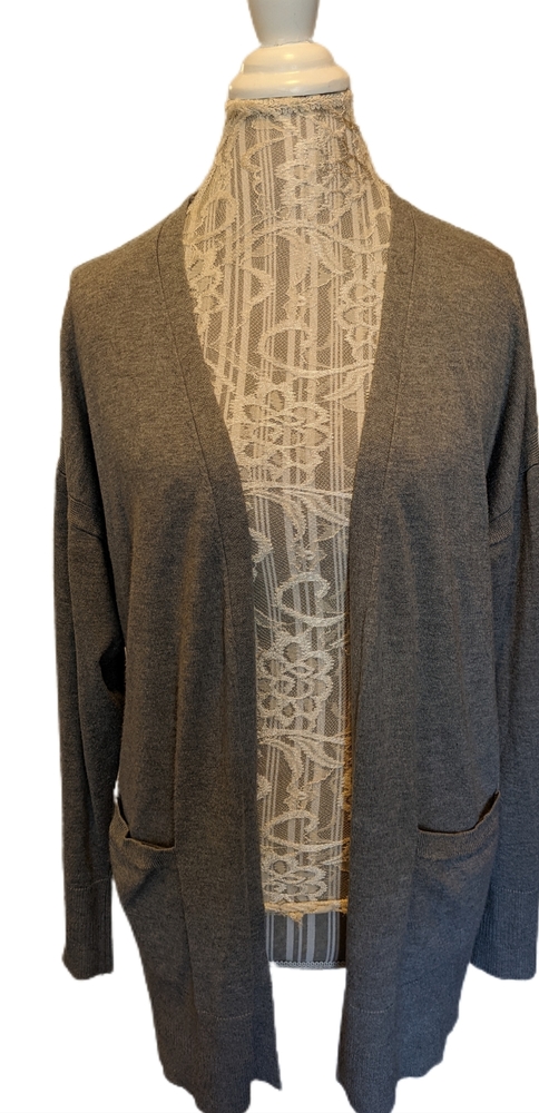 Time Tru Gray XL Knit Sweater Cardigan